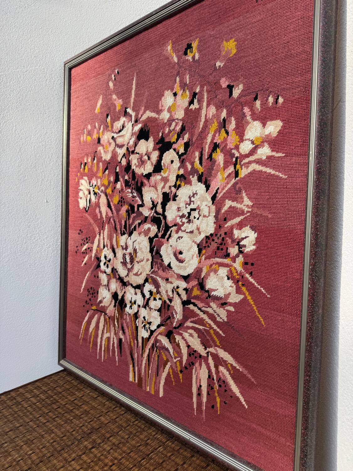 Large vintage floral tapestry