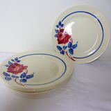 4 assiettes dessert vintage de K&G Luneville modèle Chantal