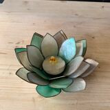 Mother-of-pearl flower candle holder