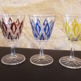 12 glasses crystal liqueur vintage harlequin