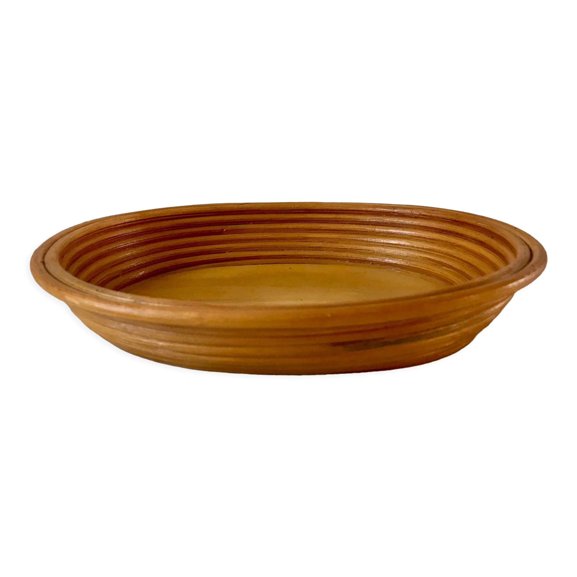 Rattan basket and wood 70s