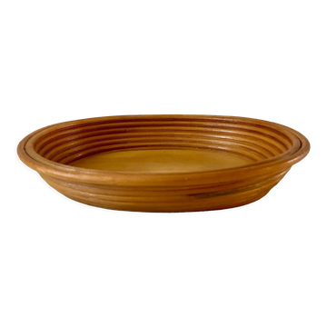 Rattan basket and wood 70s