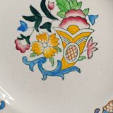 Set of 6 large flat plates Longwy Vieux Rouen vintage