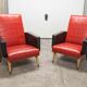 Paire de fauteuils rockabilly pieds compas 60