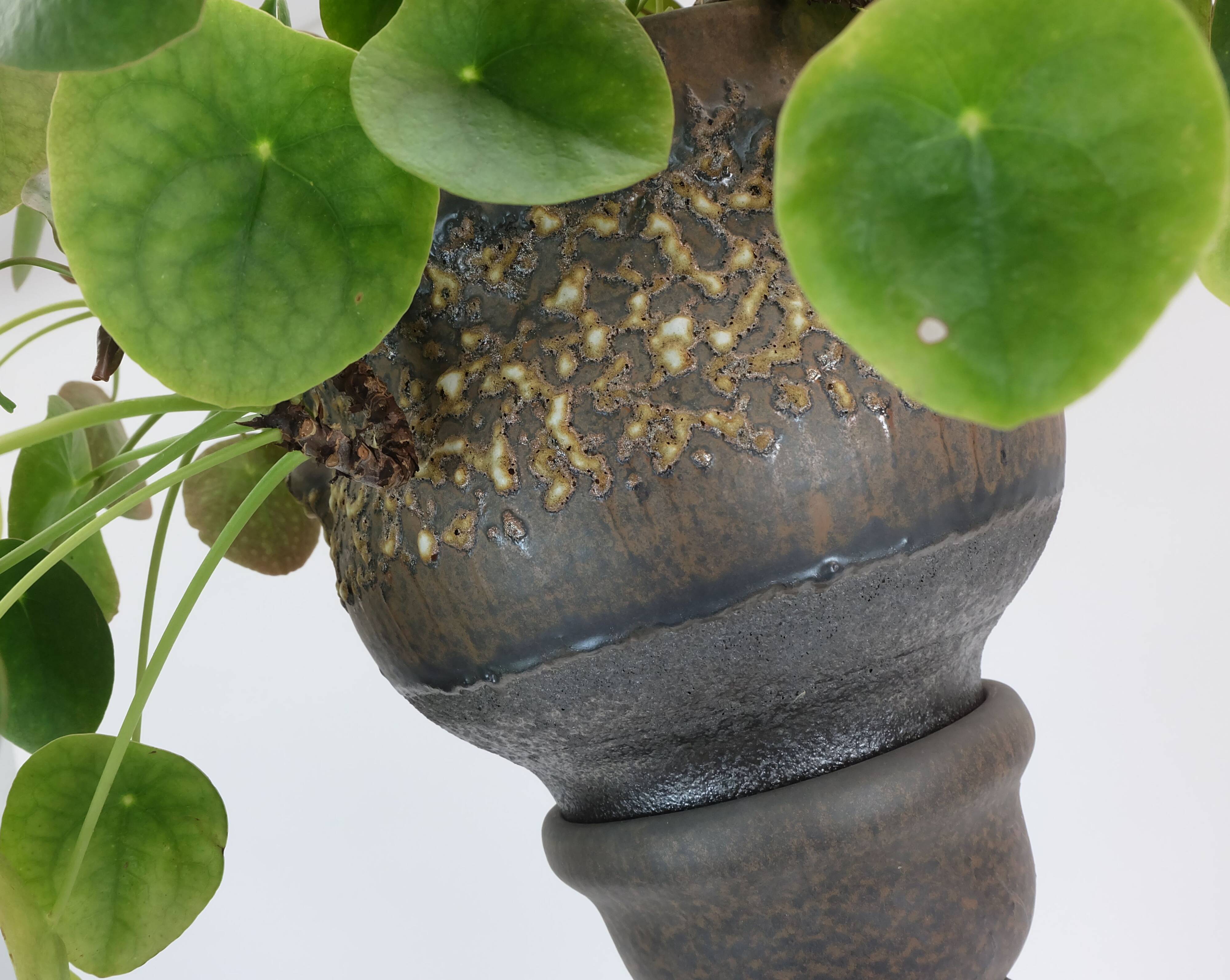 rare large jopeko PLANT STAND plant pot with base fat lava ceramic 1970s