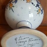 Cut on foot in earthenware Vieux Rouen signed R Tion