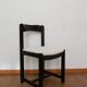 6 chaises noires laquées et bouclette