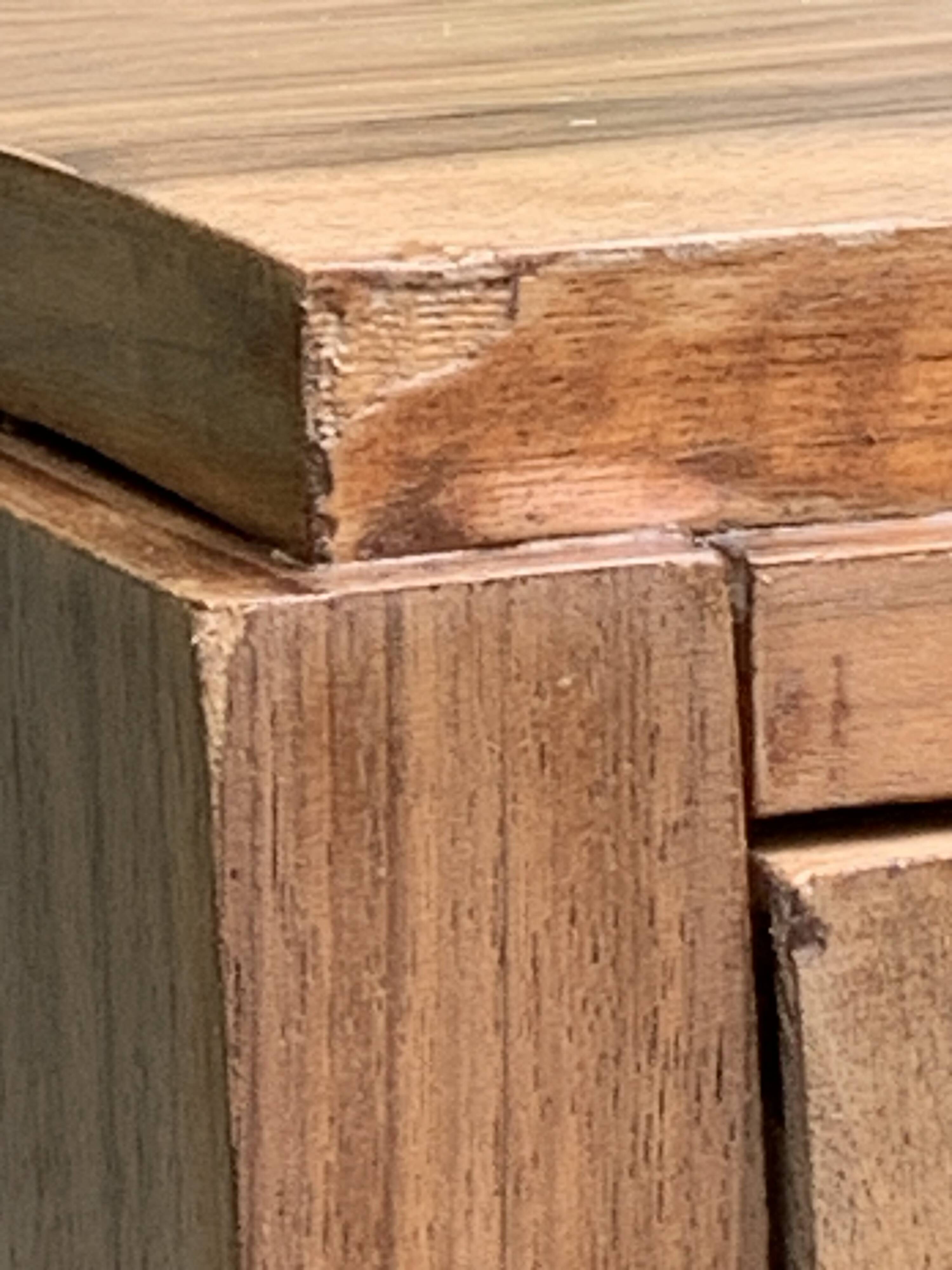 Art Deco chest of drawers in raw walnut burl