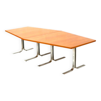 Large vintage conference table / dining table by Lübke from the 70s