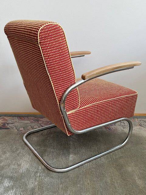 Cantilever Tubular Steel Armchair FN24 by Mücke-Melder, 1940-50s