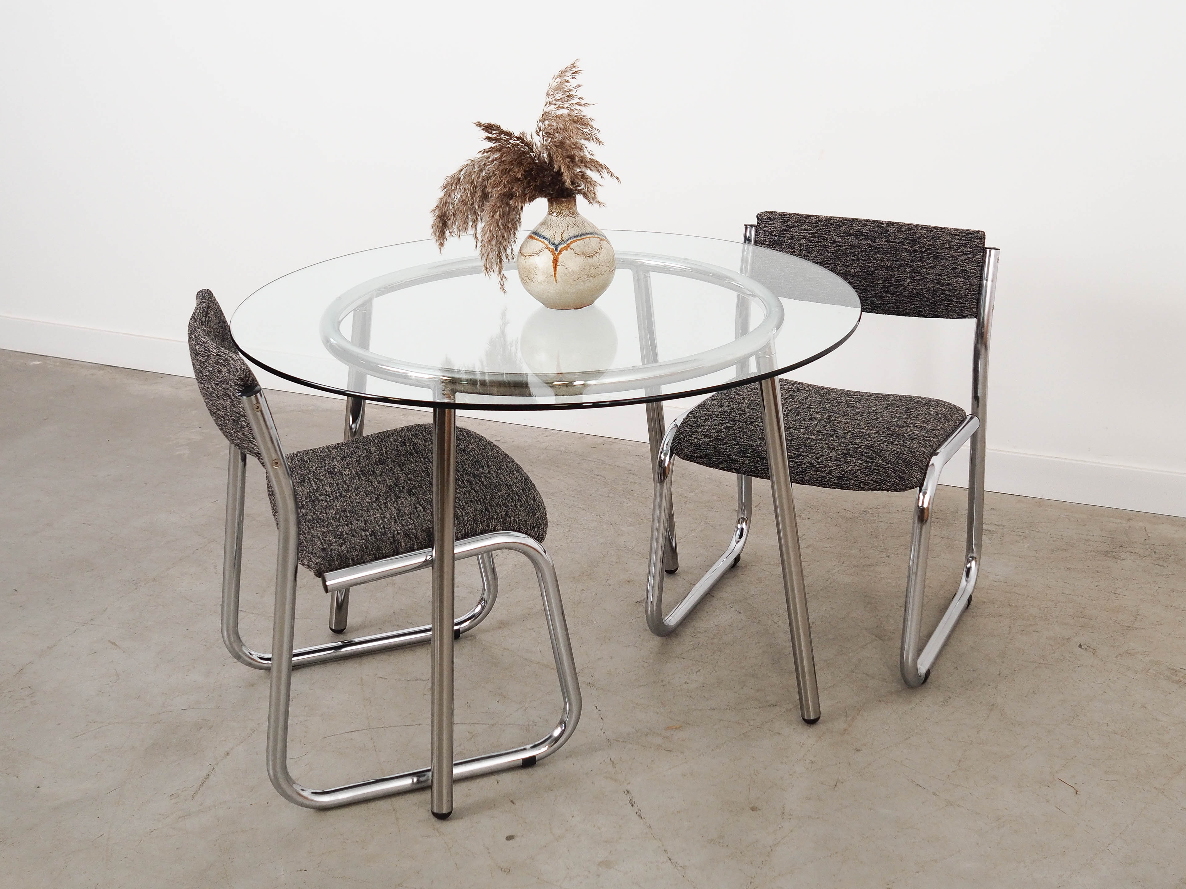 Glass table, Italian design, 1980s, made in Italy