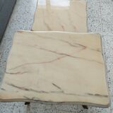 Marble and brass nesting table