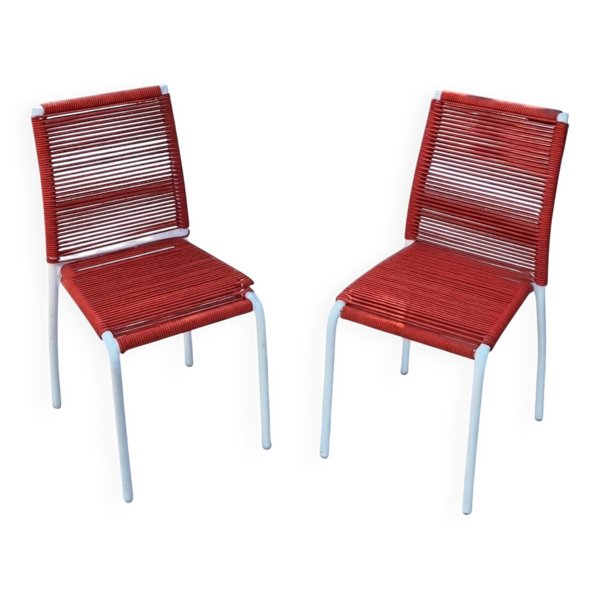 2 chaises enfant scoubidou - années 50