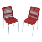 2 children's scoubidou chairs - 1950s - vintage