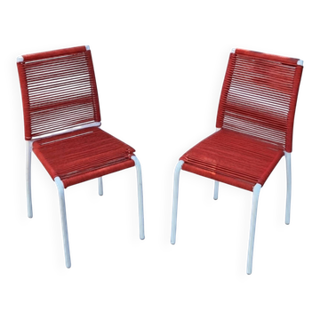 2 chaises enfant scoubidou - années 50