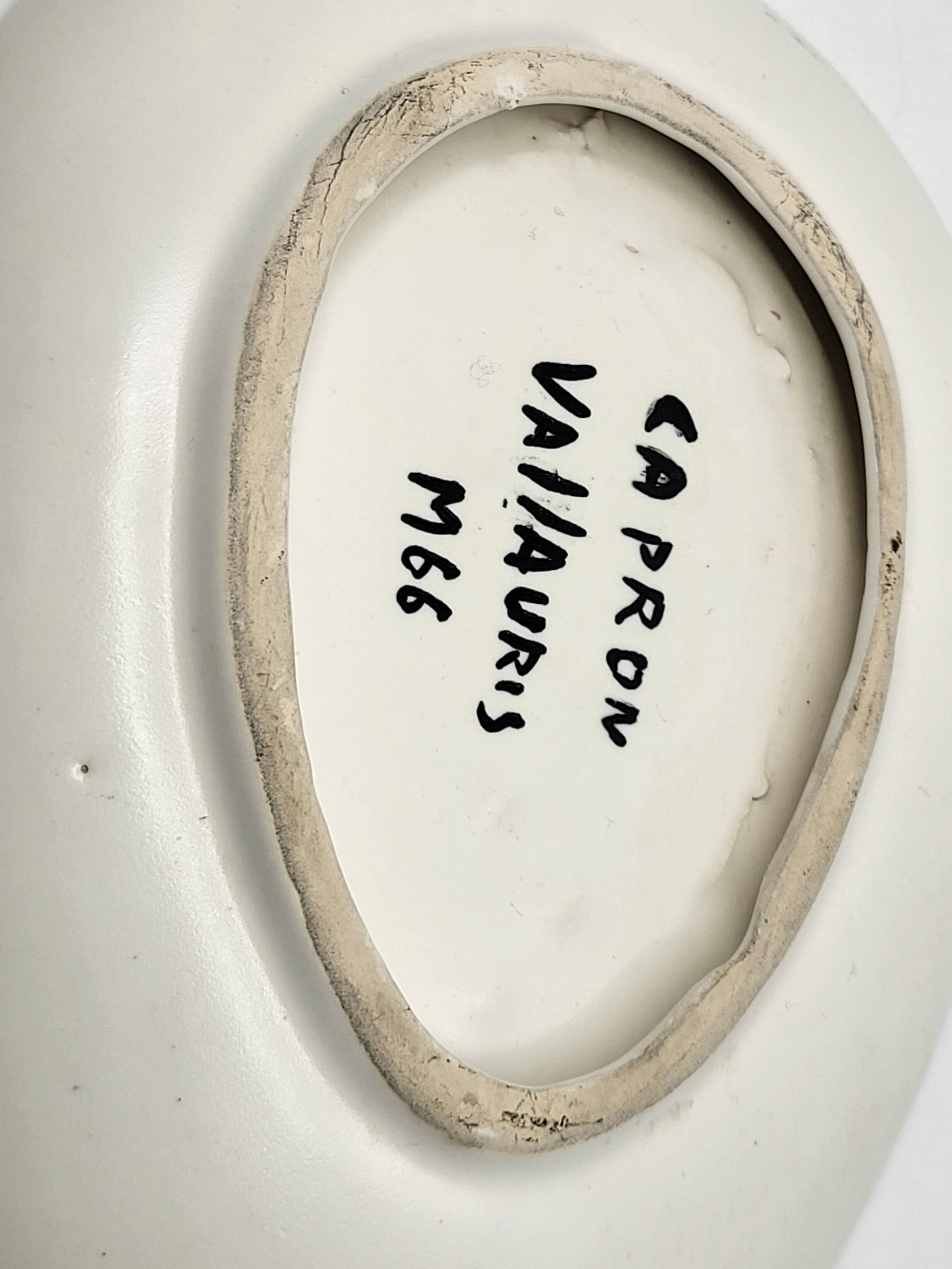 Cup Vide Poche Roger Capron Serpents decor ceramic France 1950