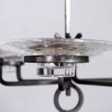 Chandelier art deco en fer et verre par erik höglund