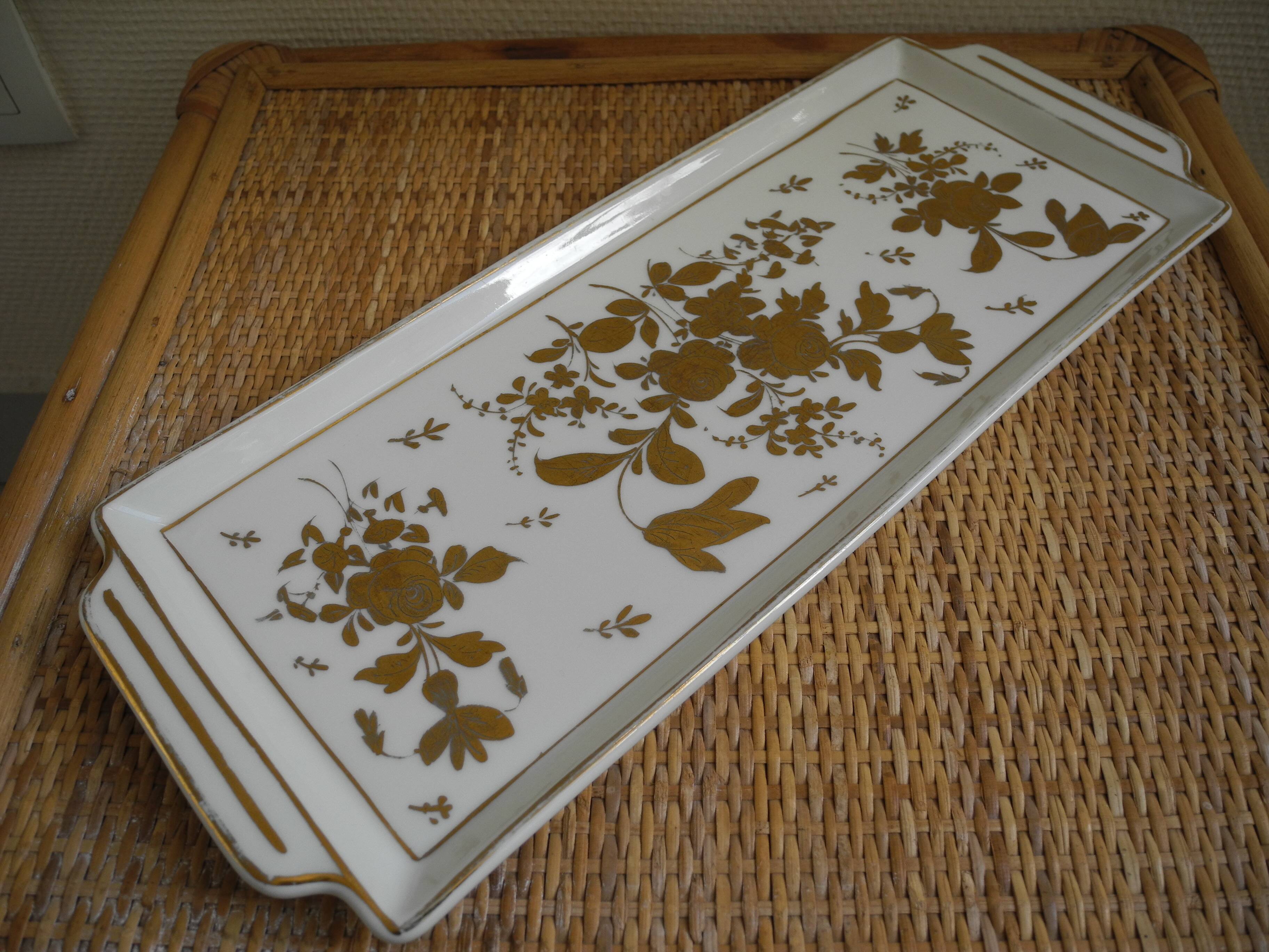 Antique earthenware cake dish gilt art table antique earthenware cake dish