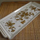 Antique earthenware cake dish gilt art table antique earthenware cake dish