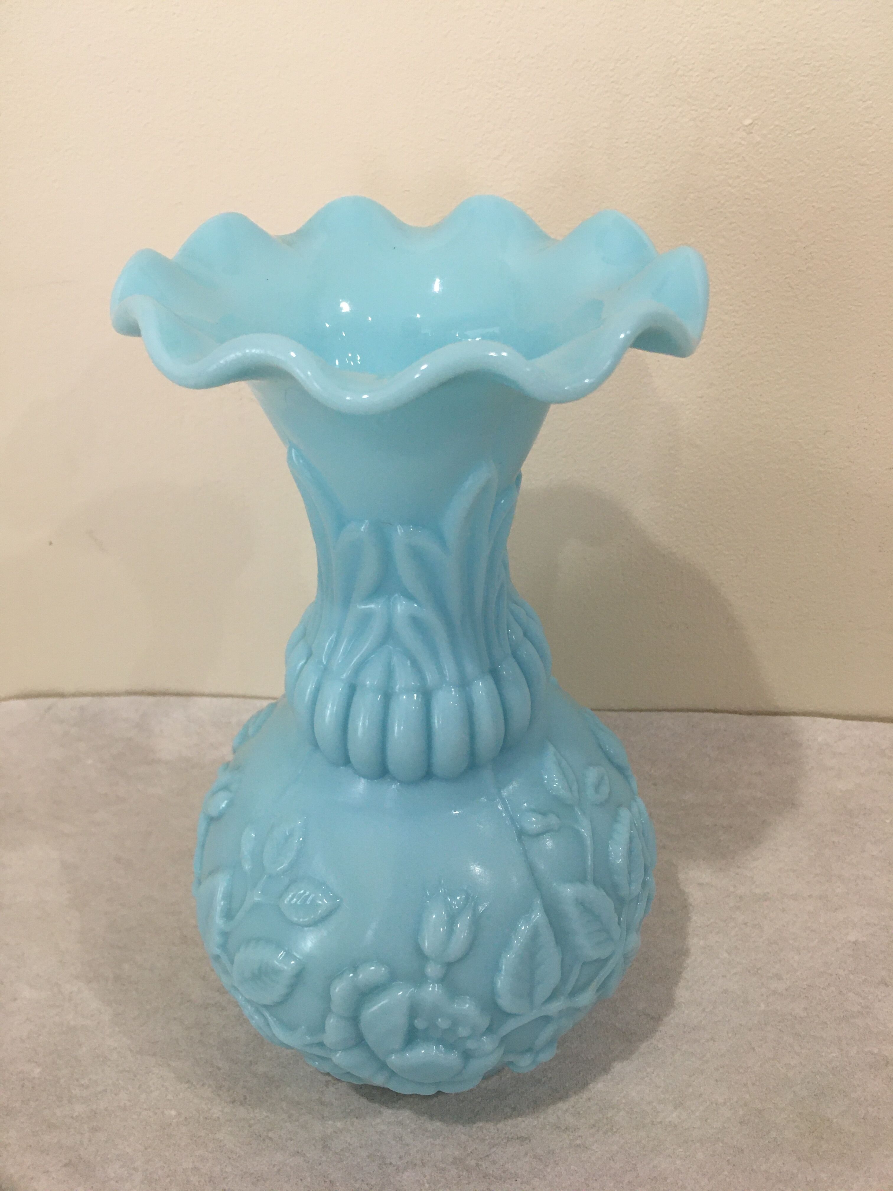 Blue opaline vase