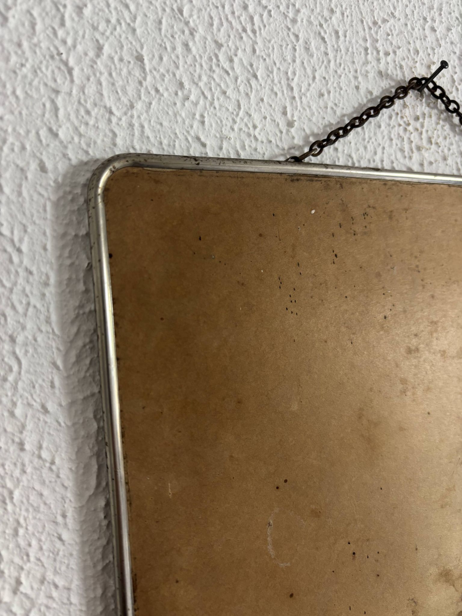 Vintage 1960s barber hairdresser cardboard chain mirror - 29 x 23 cm