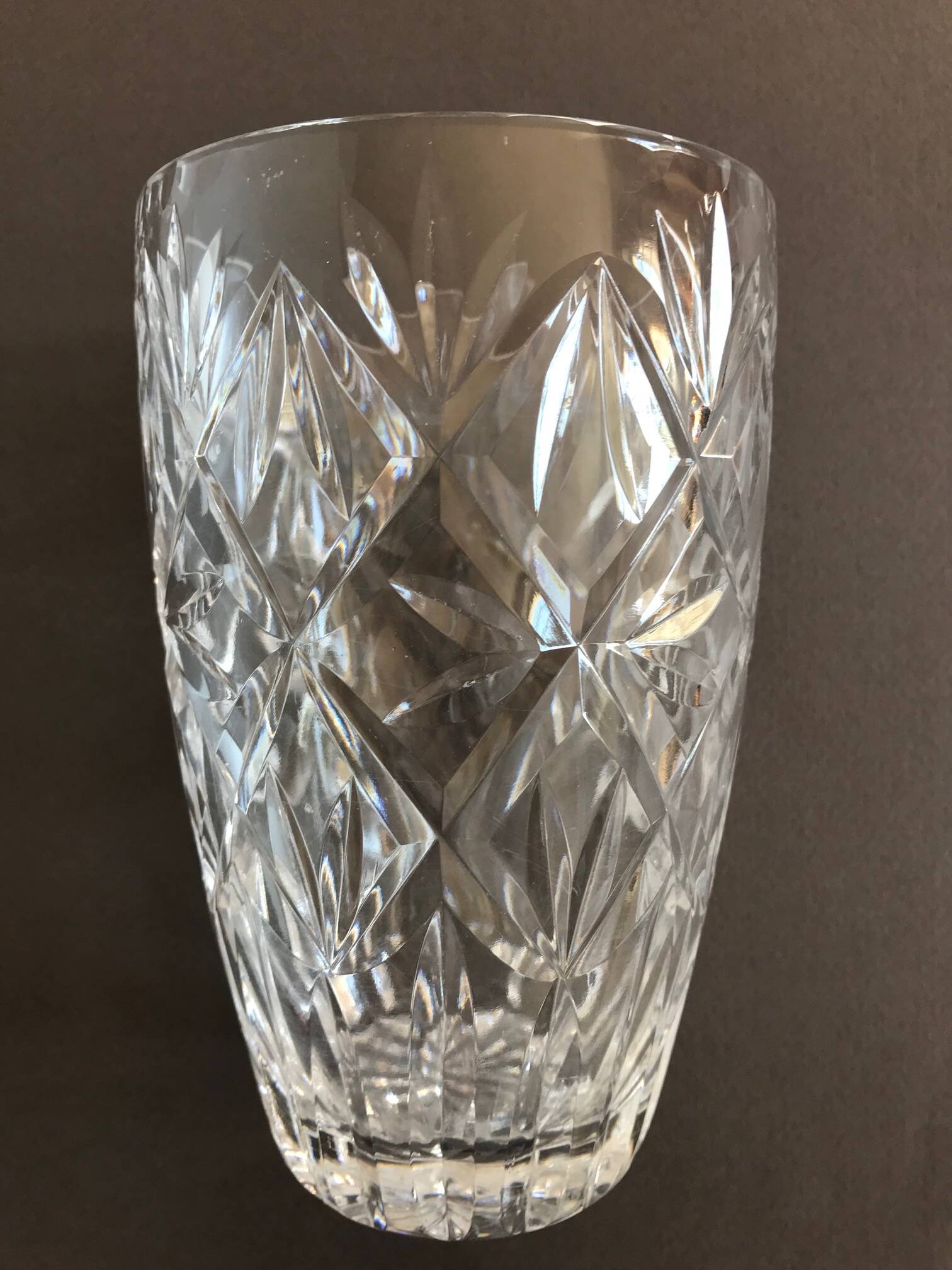 Small cut crystal vase
