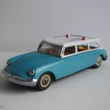 Vintage tin model car, Citroën DS station wagon, 1960s.