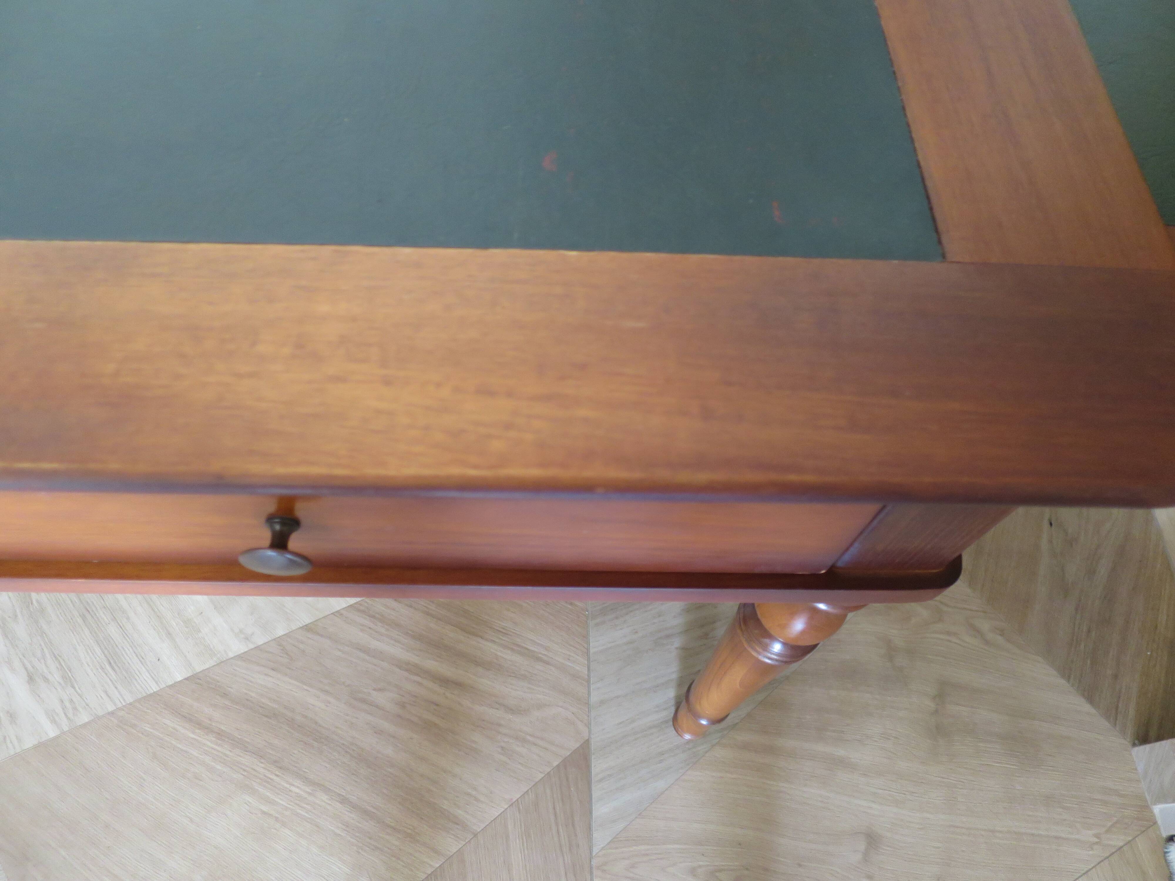 minister's desk - 2 drawers - solid wood - faux leather writing pad - Louis Philippe