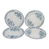 Set of 4 dessert plates in earthenware of St Amand model Regency, iron earth