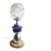 Lampe Mid Century en cristal, onyx et marbre.