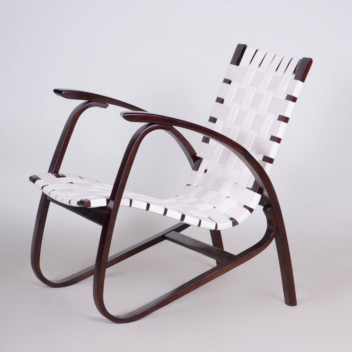 Vintage Art Deco Armchair in Beech by Jan Vaněk, Czech, 1930s