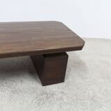 1960s Brutalist style rectangular coffee table with cut corners
