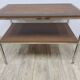 Mobile side table, brown, veneer, chrome-plated steel, Germany, 1970s.