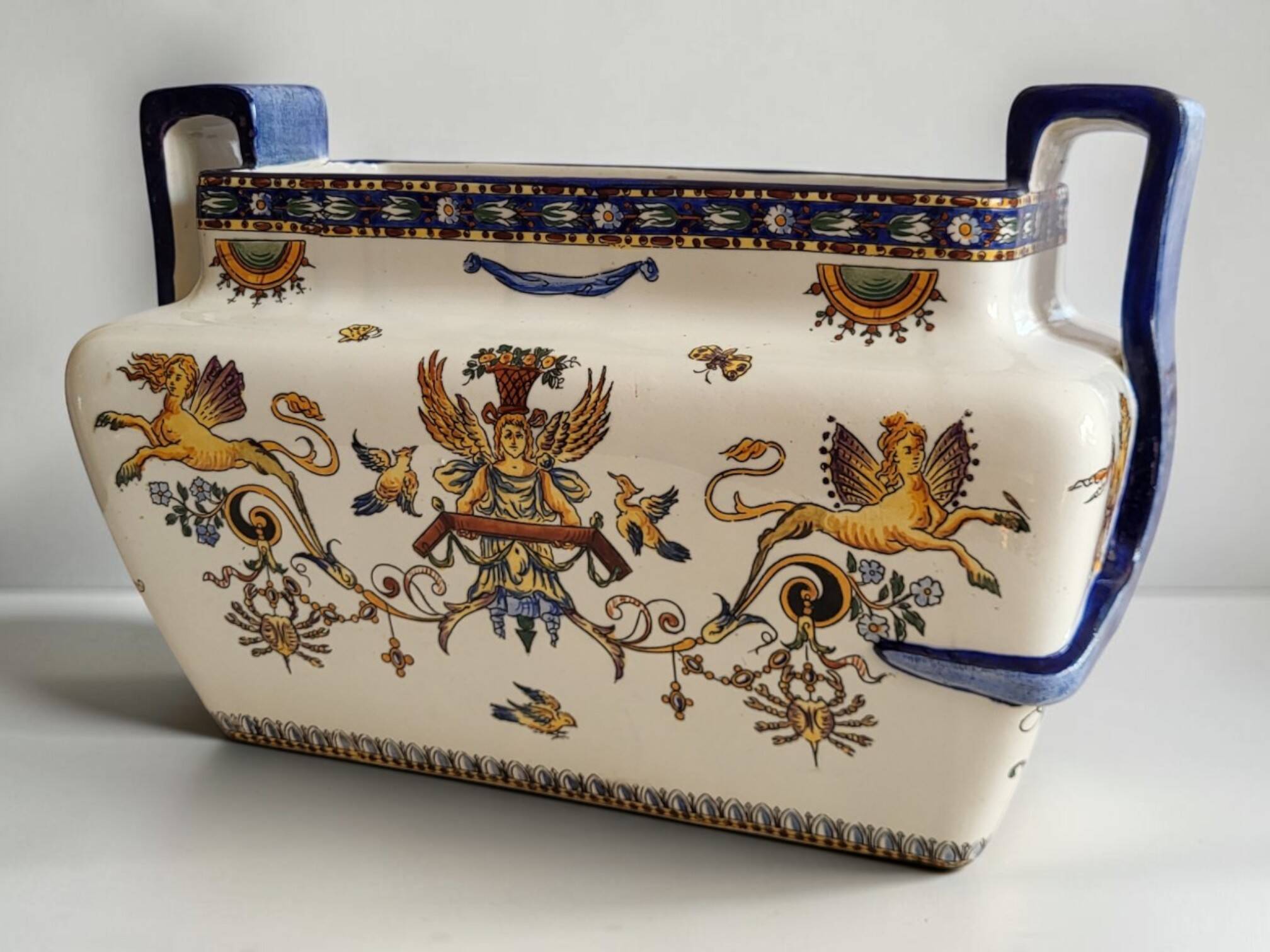 Jardinière en faïence de Gien XIXème