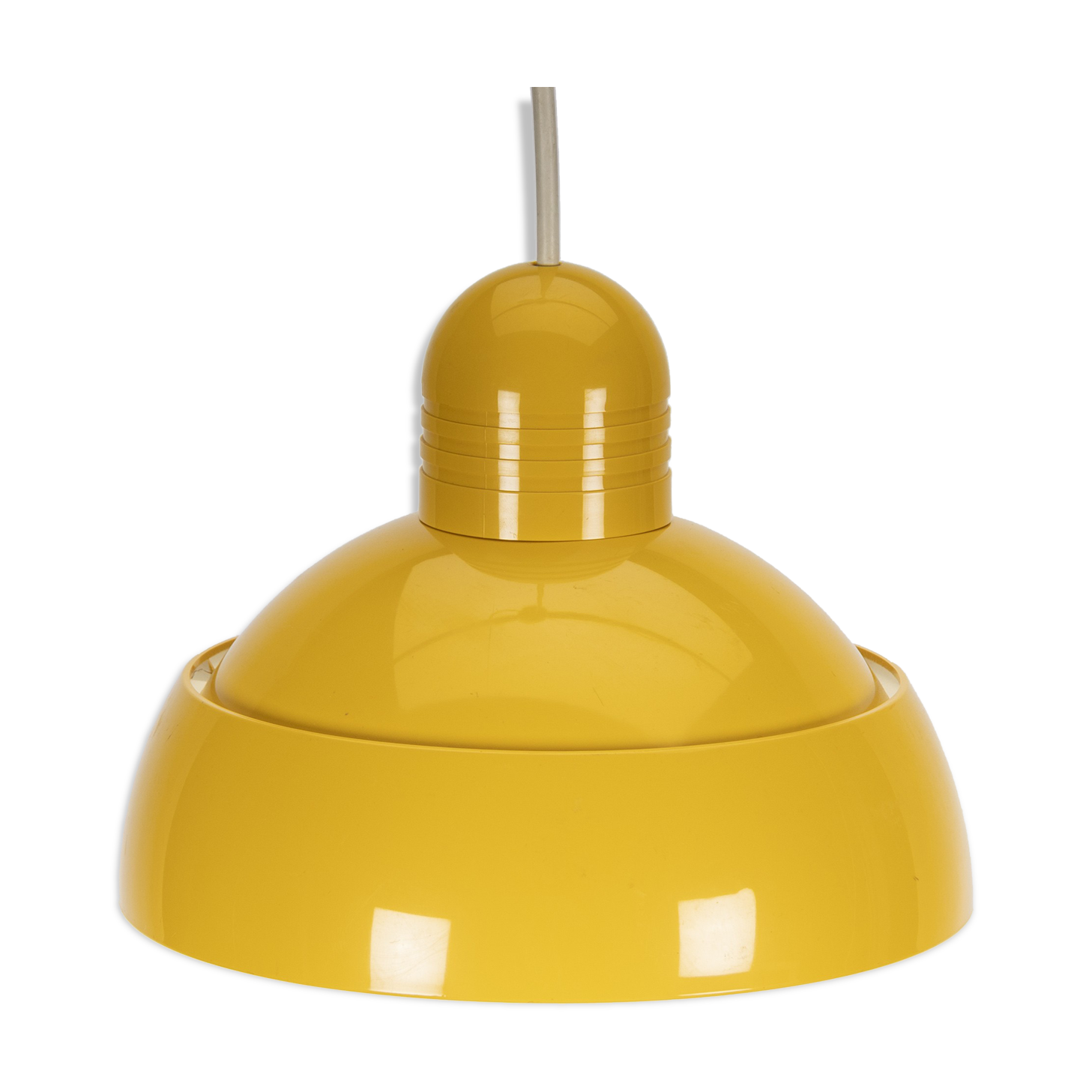 Yellow plastic 70s osram pendant lamp