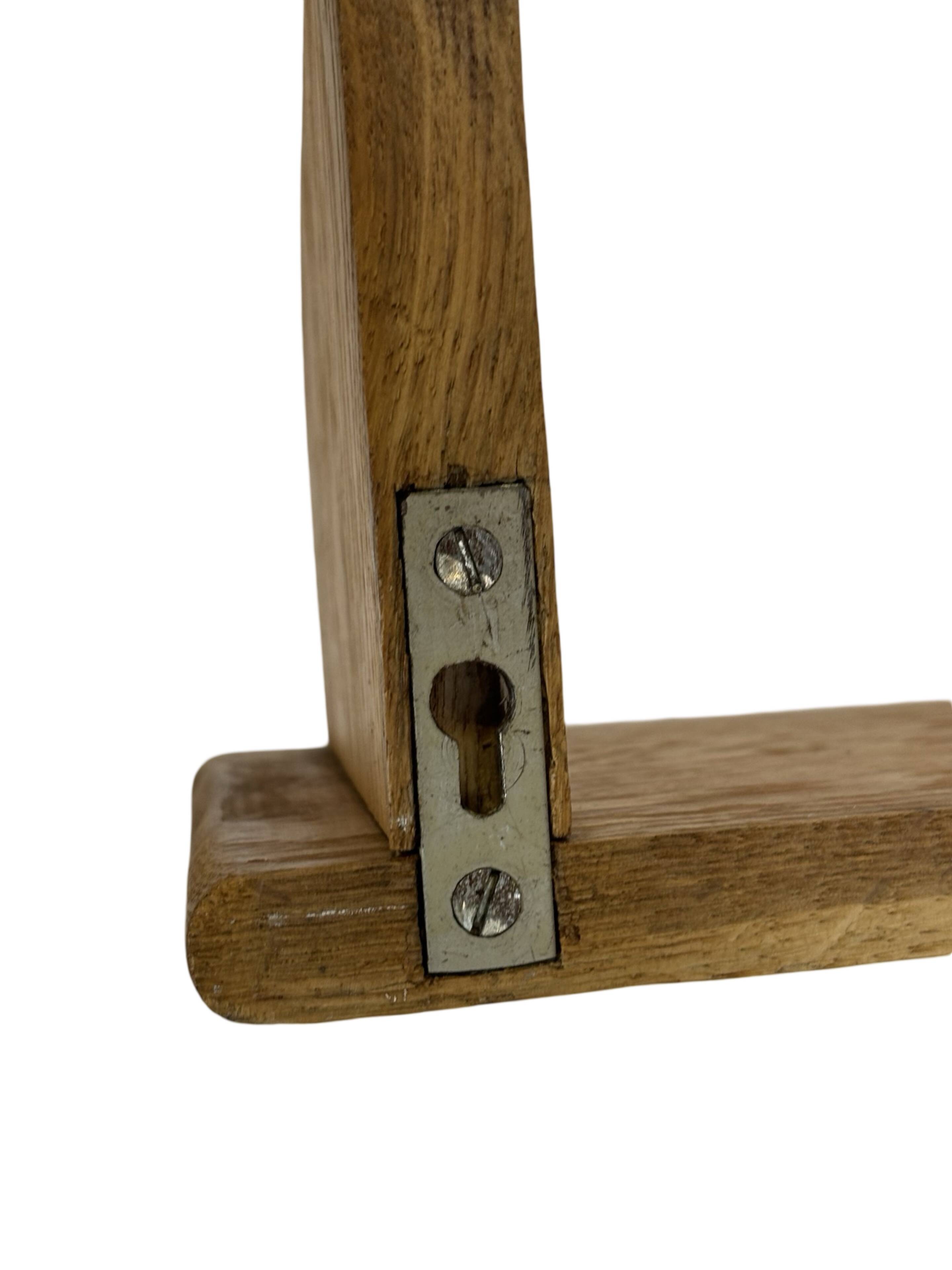 Vintage oak wall rack book shelf 1970s wood minimalist design