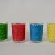 Lot de 4 verres à eau colorés années 70