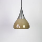 Iced brown opaline glass pendant lamp