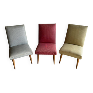 Lot de 3 fauteuils club - multicolores