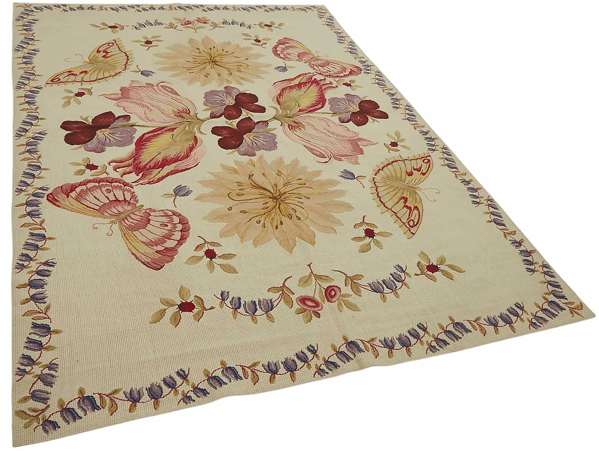 Handmade Vintage Flatweave Needlepoint Kilim 178 cm x 270 cm