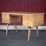 German 60s office in beech wood, compass feet