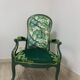 Fauteuil Louis XV en velours brodé et jungle, rénové