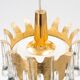 Palwa ceiling light by Palme & Walter, gilded brass and glass, Germany, 1970s.