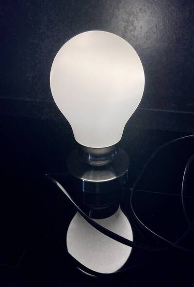 Nino bulb lamp, steel and glass