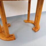 Vintage Scandinavian round dining table by Rainer Daumiller in pine from the 1960s.