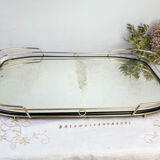 Art Deco style mirror and brass serving tray