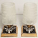 Paire de lampes de chevet 1960 laiton verre etoile