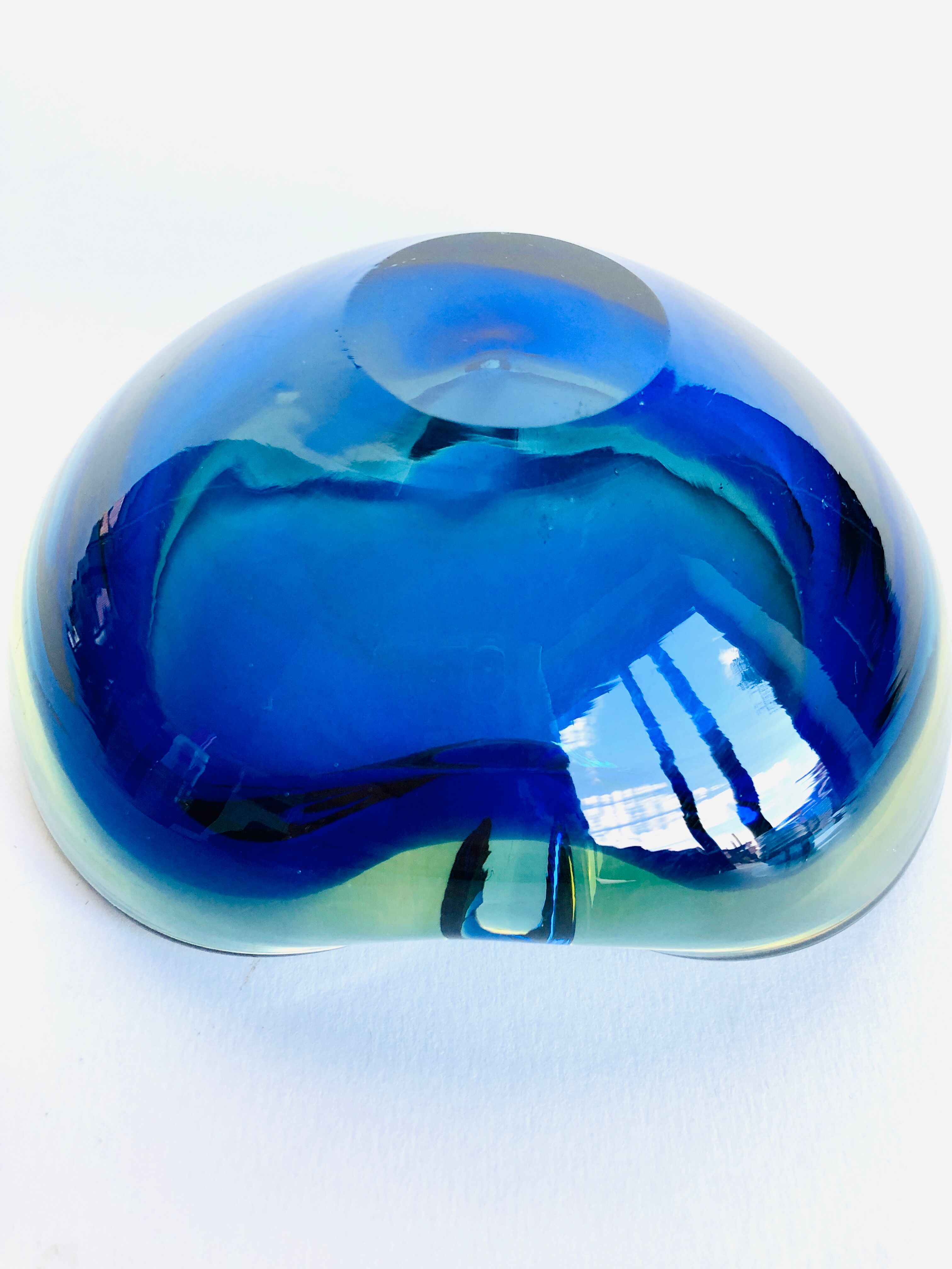 Sommerso Murano glass ashtray, 1960s