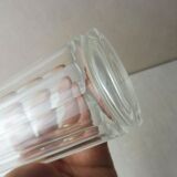Ancient bohemian crystal carafe, flat coasts décor, from Czechoslovakia