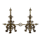 Important Renaissance Style Bronze Fireplace Set with Bar